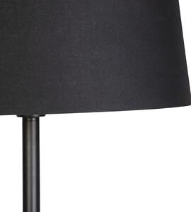 Moderna podna svjetiljka crna s crnom hladom 45 cm - Simplo