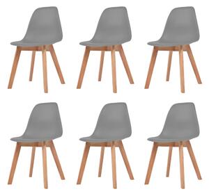 VidaXL Blagovaonske stolice od plastike 6 kom sive