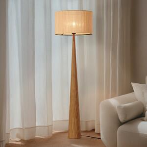 Lucande Fabrena podna lampa, prirodna boja, bambus, visina 138 cm, Drvo, Dnevni boravak/blagovaonica, Drvo