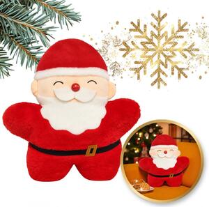 Baršunasta ukrasna jastučnica SANTA CLAUS, crvena
