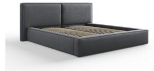 Tamno sivi tapecirani bračni krevet s prostorom za pohranu s podnicom 180x200 cm Arendal – Cosmopolitan Design