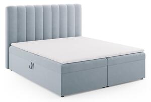 Svijetlo plavi boxspring krevet s prostorom za pohranu 180x200 cm Gina – Milo Casa