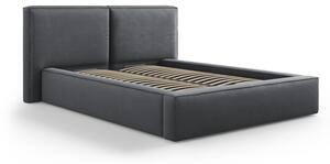 Tamno sivi tapecirani bračni krevet s prostorom za pohranu s podnicom 140x200 cm Arendal – Cosmopolitan Design