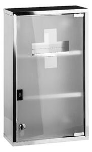 Plastični zidni ormarić za prvu pomoć u srebrnoj boji 30x51 cm – Premier Housewares