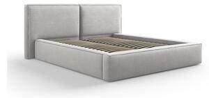 Svijetlo sivi tapecirani bračni krevet s prostorom za pohranu s podnicom 160x200 cm Arendal – Cosmopolitan Design