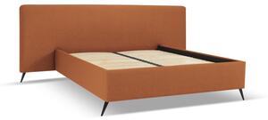 Ciglasti tapecirani bračni krevet s prostorom za pohranu s podnicom 160x200 cm Walter – Milo Casa