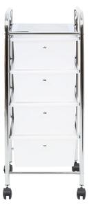 Bijeli/u srebrnoj boji plastični regal na kotačima 33x79 cm – Premier Housewares