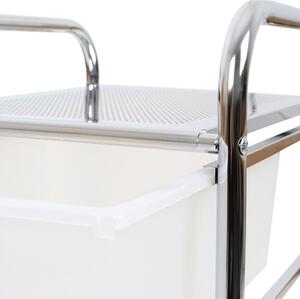 Bijeli/u srebrnoj boji plastični regal na kotačima 33x79 cm – Premier Housewares