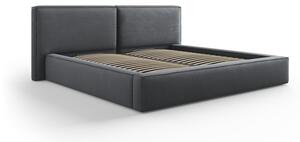 Tamno sivi tapecirani bračni krevet s prostorom za pohranu s podnicom 200x200 cm Arendal – Cosmopolitan Design