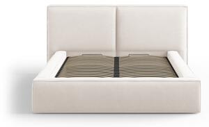 Bež tapecirani bračni krevet s prostorom za pohranu s podnicom 140x200 cm Arendal – Cosmopolitan Design
