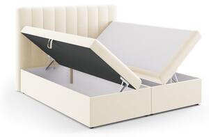 Bež boxspring krevet s prostorom za pohranu 180x200 cm Gina – Milo Casa