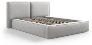 Svijetlo sivi tapecirani bračni krevet s prostorom za pohranu s podnicom 140x200 cm Arendal – Cosmopolitan Design