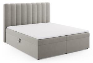 Sivi boxspring krevet s prostorom za pohranu 180x200 cm Gina – Milo Casa