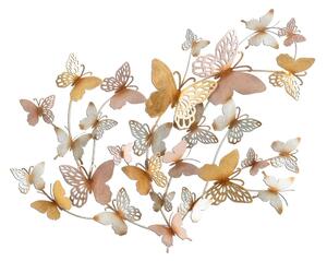 Mauro Ferretti Zidni pano leptiri zlatno-svijetlo roza cm 132x3,5x95,5