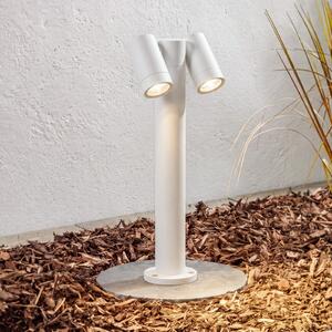 PRIOS Podna lampa Prios Tulimar, 2 svjetla, 45 cm, bijela, IP65, prigušiva, Bijela, Metal