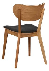 Blagovaona stolica od smeđe hrastovine sa tamno sivim Rowico Cato sjedalom