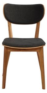 Blagovaona stolica od smeđe hrastovine sa tamno sivim Rowico Cato sjedalom