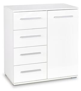 Komoda Cirveso 101, Sjajno bijela, Bijela, 82x77x40cm