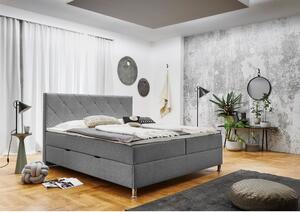 Svijetlo sivi boxspring krevet s prostorom za pohranu 180x200 cm Leo - Meise Möbel