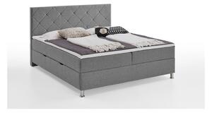 Svijetlo sivi boxspring krevet s prostorom za pohranu 180x200 cm Leo - Meise Möbel