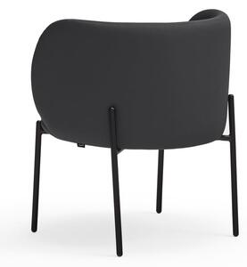 Crna fotelja od imitacije kože Mogi - Teulat