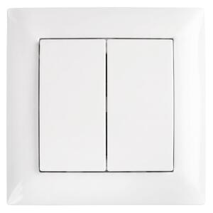 Dvostruki Prekidač s Okvirom OSTE JNH007-W WHITE