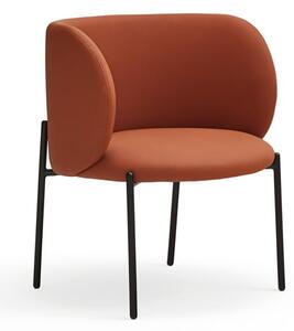 Narančasta fotelja od imitacije kože Mogi - Teulat