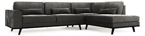 Kutna garnitura Floromo 106, Tamno sivo, 85x292x202cm, Bor
