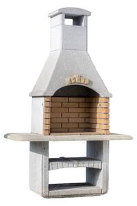 Vanjski kamin br.04 sa šamotnim ložištem, bijeli (464B)
