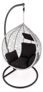 Viseća stolica Houston 1011, Siva, Crna, 195x106x112cm