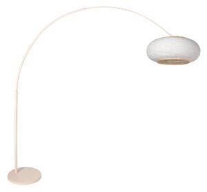 Steinhauer Sparkled Light zakrivljena podna svjetiljka, krema/siva lan, 240 cm, Bež, Dnevni boravak/blagovaonica, Metal