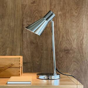 Dyberg Larsen stolna lampa DL12, krom, visina 44,5 cm, metal, Metalik, Dnevni boravak/blagovaonica, Metal