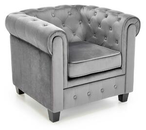 Chesterfield fotelja Houston 1352, Siva, 73x84x75cm