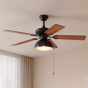 Lucande stropni ventilator sa svjetlom Shamoian, tihi, Ø 130 cm, Crno, Dnevni boravak/blagovaonica, Metal