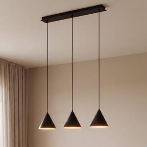 TK Lighting Cono viseća svjetiljka, 3 žarulje, crna, E27, prigušiva, Crno, Dnevni boravak/blagovaonica, Metal