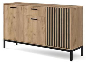Komoda Velvesu 104, Craft hrast, Crna, 84x154x40cm