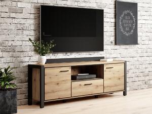 TV stol Austin AT105Mat crna, Lagani hrast, 180x65x41cm