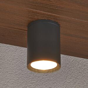 Lucande stropni reflektor Minna, antracit, 14 cm, IP54, E27, Crno, Aluminij