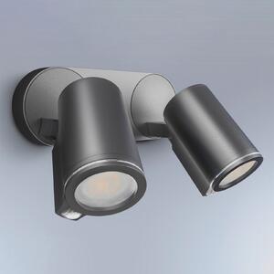 STEINEL Smart Sensor Outdoor Spotlight One SC, 2 svjetla, antracit, IP44, Crno, Metal, Zidni reflektor