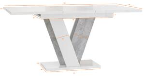 Zondo Blagovaonski stol Venag (crni sjaj + kamen) (za 4 do 6 osoba). 1055268