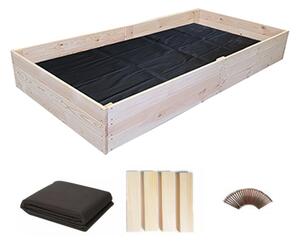 Prirodni podignuti drveni krevet 200 x 80 x 27 cm