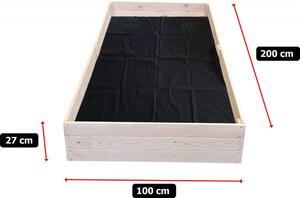 Prirodni podignuti drveni krevet 200 x 100 x 27 cm