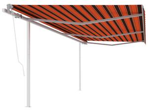 VidaXL Automatska tenda na uvlačenje 6x3,5 m narančasto-smeđa