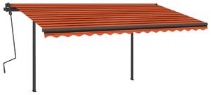 VidaXL Automatska tenda na uvlačenje 4,5 x 3,5 m narančasto-smeđa