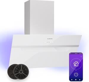 Klarstein BigBite 60 Smart, kuhinjska napa, 60 cm, 305 m³/h, LED zaslon, staklena prednja strana, upravljanje aplikacijom