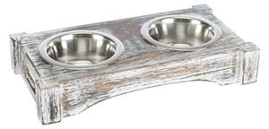Trixie posude na drvenom postolju 2x0,2 l/fi-10 cm, 30x5x16