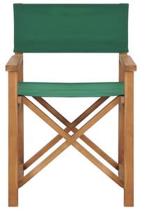 VidaXL Redateljska stolica od masivne tikovine zelena