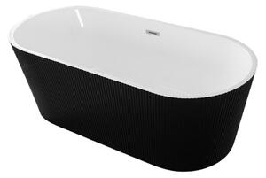 Sanotechnik Samostojeća kada Reno (D x Š x V: 170 x 75 x 58 cm, Sanitarni akril, Crna)