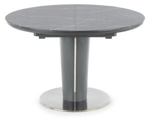 Stol Houston 958 Sivi mramor, Tamno sivo, 76cm, EstensioneNastavak za produživanje, Kaljeno staklo, Metal