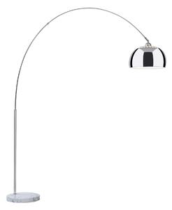 Blumfeldt Nael, lučna svjetiljka, srebrno sjenilo, mramorno podnožje, E27 navoj, mrežni kabel: 2 m, srebrna